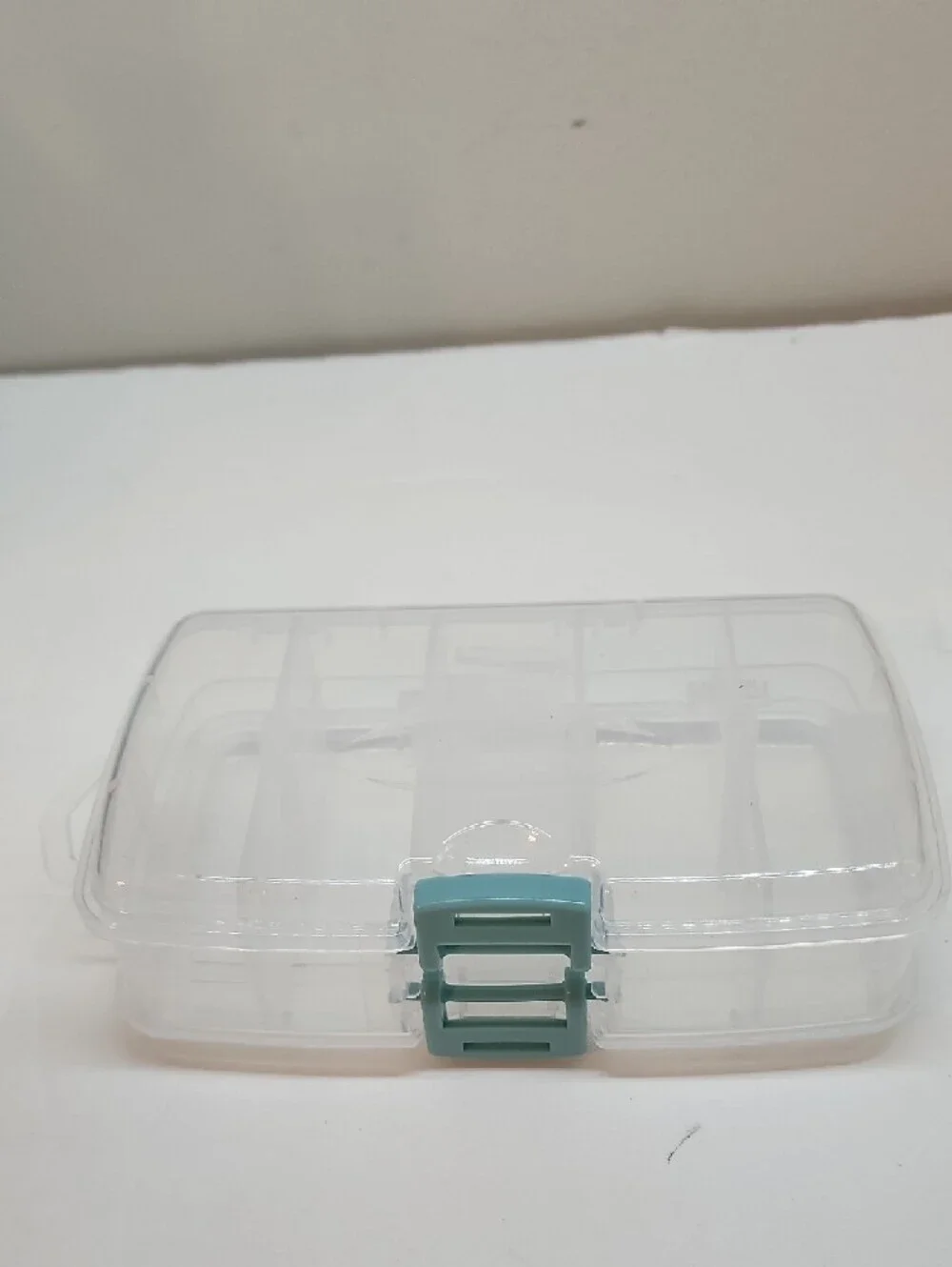 Doblo Sided Clear Stowaway Storage Box with Teal Latch